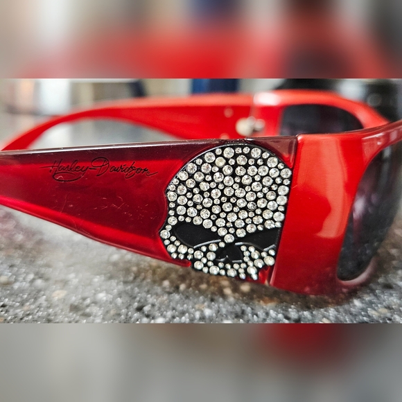 Harley-Davidson Womens Willie G Skull Bling Sunglasses Ruby Red Like New main image 13